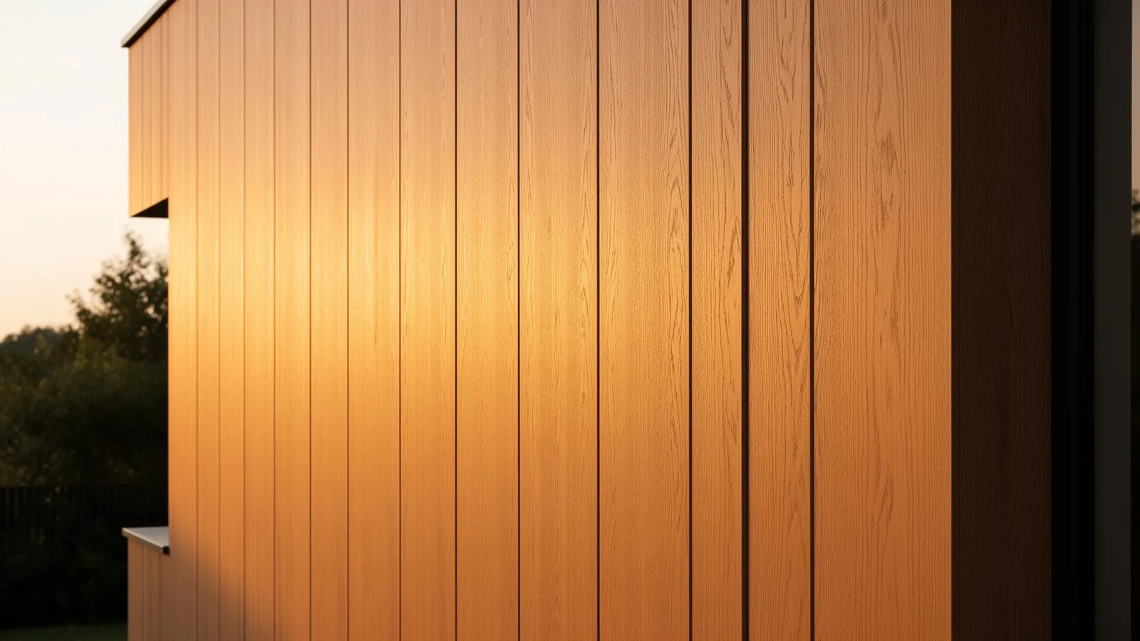 Luxora co-extruded composite great-wall cladding panels in multiple wood-tone color samples