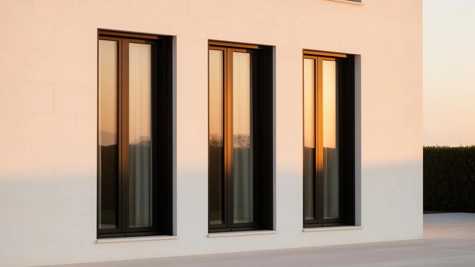 Luxora slim-frame thermally-broken aluminum casement window with narrow sightlines, installed in a residential opening